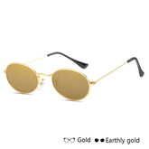 Fashion Women Sunglasses Famous Oval Sun Glasses Luxury Brand Metal Round Frames Black Small Cheap Eyewear